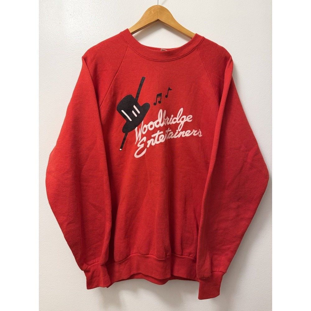 VTG Woodbridge Entertainers Red Crewneck Sweater Men's XL Art FoL 90s USA Made